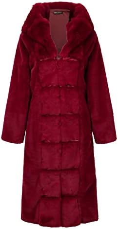 HTHLVMD ženski debeli lažnog krznenog kaputa s velikim kapuljačama parka Orcoat Zimski kaput dugih rukava M-5xl jakna
