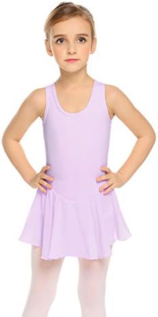 Arshiner Kid Girls Hollow Back Balet Leotard s plesnim haljinama bez rukava bez rukava
