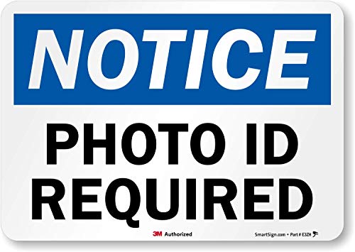 SmartSign-S-5218-PL-10 OBAVIJEST-ID fotografija potreban znak | 7 x 10 plastična crna/plava na bijeloj boji