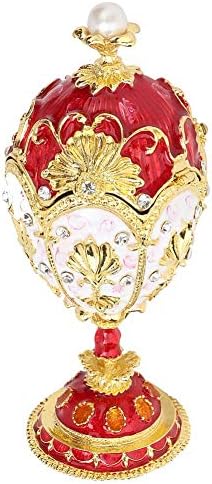 Hztyyier Faberge jaje ručno obojeno emajlirano faberge jaje stil ukrasni nakit Trinket kutija pjenušav jedinstveni poklon za dekor