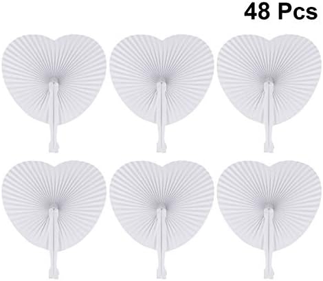 GadpiParty dekor za dom dekor srca dekor 48 pakiranje u obliku srca preklopni obožavatelji prazni papir ventilator s plastičnom ručkom