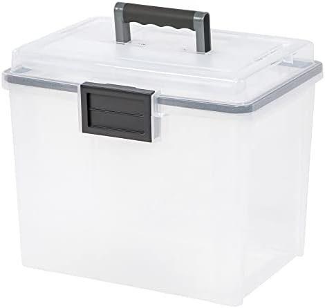 Iris USA 19 Quart Weatherpro Plastic Office Storage Prijenosna kutija za datoteku veličine slova s ​​oblogom organizatora i brtve i