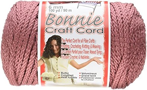 Peppell BB6-100-015 Bonnie Macrame Craft Cord, 6 mm 100 dvorišta, ruža