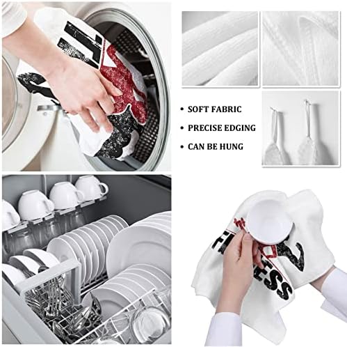 Kuhinjski ručnici Krpe za čišćenje mikrovlakana, fitnes muškarac i žene crvena i crna silueta ručnici za meke posude za kuhinju, pakiranje