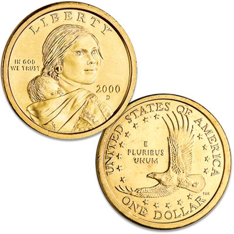 2000 P, D Indijanci Dollar 2 Coin Set necirkuliran