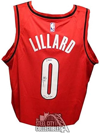 Damian Lillard Autogram Portland Red Dame Dollar Swingman košarkaški dres -JSA - Autografirani NBA dresovi