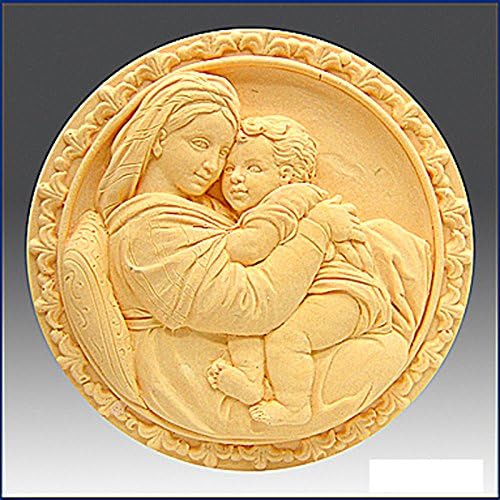 Majka s djetetom u krugu - detalj skulpture s visokim olakšicama - silikonski sapun/polimer/glina/hladni porculanski kalup