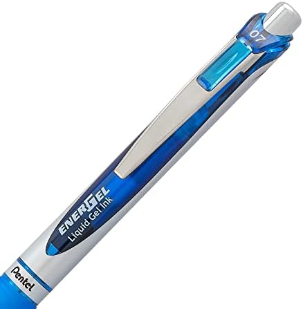 Pentel Energel 0,7 mm RTX uvlačiva se tekuća olovka s tekućim gel -om, skupno kombinirano pakiranje od 6 crna tinta i 6 plava tinta