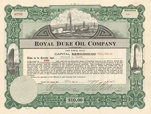 Royal Duke Oil Co. - Potvrda o razmjeni