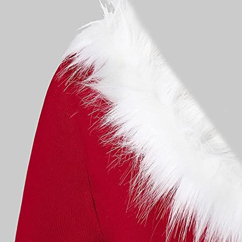 4-dijelna Ženska Božićna nošnja baršunasta Maksi haljina kabanica rukavice remen kostim kostim gospođa Claus haljina haljina odijelo