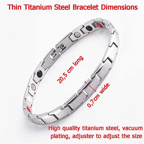 ZQXQY Titanium čelična magnetska narukvica, podesivi magnet od nehrđajućeg čelika, narukvica za vakuumsku pločicu, magnetska narukvica