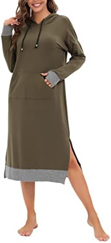 Ladiwanka ženske dukserice dukserice maxi s kapuljačom ležerni džep